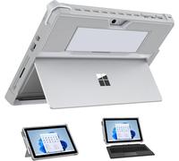 ChenQuanSarl-Coque Compatible Avec Microsoft Surface Go 4/Surface Go 3/Surface Go 2/Surface Go Étui Tout-En-Un Avec Bporte-Stylo Compatible Avec Clavier Type Couverture-Argent
