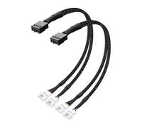 ChenQuanSarl-Cp Lot De 2 Ventilateurs De Châssis Principal 2510 4P Mâle Vers 2 Pièces Ph2.0 4P Femelles Pour Contrôle De Vitesse Pwm Et Signalisation (Rpm/Alarme) 30 Cm