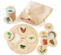 Chenquansarl-Cycle De Vie, Jeux De Société En Bois Pour Enfants De 4, 5, 6, 7, 8 Ans, Jeux Éducatifs À Partir De 3 Ans, Jeux Préscolaires, Jeux En Bois Pour Tout-Petits ¿ 52 Pièces