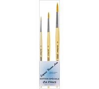 Chenquansarl-Da Vinci Série 303 Set De 3 Pinceaux Rond Synthetique De Da Vinci, 2, 5, 8. Pour Aquarelle, Huile Et Peinture Acrylique