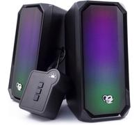 ChenQuanSarl-Deepgaming R205 - Haut-Parleurs Pour Ordinateur De Gaming 2.0, 6 W Rms, 6 Modes D'Éclairage Rvb, Entrée Jack 3,5 Mm Et Bluetooth 5.0, Haut-Parleur Pc De Bureau Et Smartphone, Noir