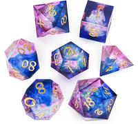 Chenquansarl-Dés Magiques Roses Dnd - Donjons Et Dragons - Jeu De Rôle Polyédrique - Dés En Cristal D20 - Pierre D'énergie Magique - Dés D'halloween - Coins Tranchants