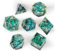 ChenQuanSarl-Dés Magiques Verts Pour Donjons Et Dragons - Jeu De Rôle, Monde Sous-Marin, Océan Magique, Halloween - D20 Avec Coins Aiguisés