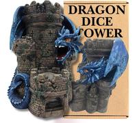 Chenquansarl-Dragon Grinning Gargouille Château De Malheur ¿ Incroyable Tour De Dés En Résine Peinte À La Main De 26 Cm ¿ Tour De Dés Dragon Dnd Pour Donjons De La Vieille École, Pathfinder Et Jeux D