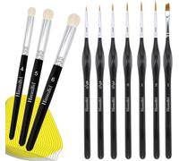 Chenquansarl-Dry Brush Modélisme Pinceaux, 7 Pinceaux Fin Peinture +3 Drybrush Pinceaux Pour Aquarelle,Acrylique,Miniature, Citadel,Warhammer, Professionnels Pinceau Bros A Sec Pour Peinture Figurine