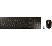 ChenQuanSarl-Dw 9000 Slim, Ensemble Clavier Et Souris Sans Fil, Disposition Eu (Qwerty), Bluetooth & Radio 2,4 Ghz, Touches Silencieuses, Rechargeable, Noir Bronze