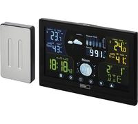 ChenQuanSarl-E6018 Station Météo Radio Avec Capteur Extérieur Et Écran Tactile Couleur + Bloc D'Alimentation 13 Fonctions Thermomètre, Hygromètre, Baromètre, Prévisions Météo, Horloge Radio