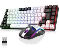 ChenQuanSarl-Ensemble Clavier Et Souris De Jeu Sans Fil 75 %, Clavier Et Souris De Jeu Detkl, 85 Touches, Rechargeable, Compact, Ultra Léger, 7200 Dpi Avec Construction En Nid D'Abeille Pour Pc, Mac,