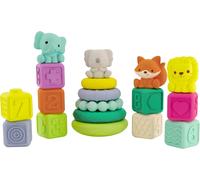ChenQuanSarl-Ensemble D'Activités Empilables, Blocs, Anneaux Et Compagnons À Empiler, Ensemble Interchangeable De 18 Pièces Pour Bébés Et Tout-Petits, Multicolore