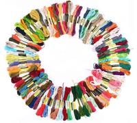 Chenquansarl-Ensemble De Fils De Broderie En Coton, Fils De Broderie En Coton Dmc Fils De Points Piqués Bracelet De L'amitié Fils De 100 Écheveaux De 8 Mètres 6 Brins De Branches (Multicolore)