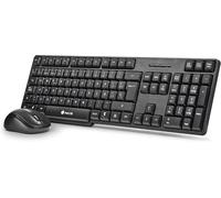 ChenQuanSarl-Euphoria- Kit Souris Et Clavier Sans Fil 2,4 Ghz, Qwerty Espagnol, Noir