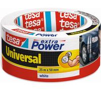 ChenQuanSarl-Extra Power Universal Ruban Adhésif Toile - Tenue Extra Forte - Duct Tape Pour Les Réparations, La Fixation, L'Étanchéité Et Plus Encore - Blanc - 1 Rouleau - 25 M X 50 Mm