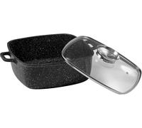 Chenquansarl-Faitoutpremiumcarr28cm58lfontedaluminiumnoirrevtementfaonpierreantiadhrentcouvercleverregouttegouttepoignessiliconetousfeux