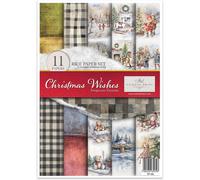 Chenquansarl-Feuille De Riz Craft - Papier Décopatch En Feuilles - Decoupage Rice Paper - A4 29,7 X 21 - Christmas Wishes - Rp-082