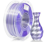 ChenQuanSarl-Filament Pla Double Soie 1,75 Mm, Double Filament Pla Effet Silk Argent Violet Pour Imprimante 3D, Bobine De 1Kg(2,2 Lbs), Précision Dimensionnelle +/- 0.03 Mm