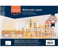 Chenquansarl-Florence Papier Aquarelle Texture Rugueux A4 - Blanc Cassé - 100 Feuilles - 300 G/M² - Sketchbook Pour Le Dessin, La Calligraphie Et La Peinture À L'aquarelle