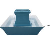 Chenquansarl-Fontaine À Eau En Céramique Pour Chats Et Chiens Avec Filtres Inclus, Distributeur Eau Silencieux Drinkwell Pagoda Pour Animaux 2 L, 2 Becs Verseur, Facile À Nettoyer, Bleu