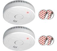 ChenQuanSarl-Fs1805 Kit D'Alarme De Fumée 2 Pièces Kit De Montage Magnétique Batterie De 5 Ans Conforme À La Norme Européenne En14604 Blanc 2 Pièces