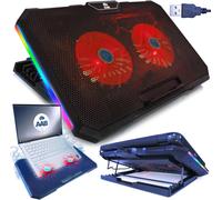 ChenQuanSarl-Gemini-Éclairage Rvb, Refroidisseur Pc Portable Avec 2 Ventilateurs Et Rétroéclairage Led Rouge, Support Ventilé Pour Ordinateur Portable, Refroidisseur, Accessoires Pc, Notebook Cooler