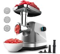 ChenQuanSarl-Hachoir A Viande Electrique Crusher 1400 Steel. Hachoir Electrique,1360 W Pour Hacher Jusqu'À 1,5 Kg De Viande/Min,3 Plaques De Coupe,Inox, Sécurité, Vitesse Réglable Et Entretien Facile
