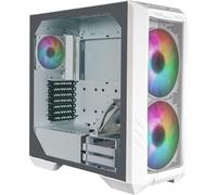 ChenQuanSarl-Haf 500 White Boîtier Moyen Tour Pc, 2 Ventilateurs 200Mm Argb Pour Flux D'Air Élevé, Ventilateur Gpu 120Mm Orientable, Options De Refroidissement Multiples, Panneau Verre Trempé, Blanc