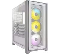 ChenQuanSarl-Icue 4000X Rgb Moyen Tour Atx Pc Boîtier En Verre Trempé - 3X Sp120 Rgb Elite Ventilateurs - Icue Lighting Node Core Contrôler - Flux D'Air Élevé - Blanc