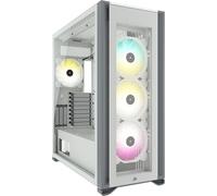 ChenQuanSarl-Icue 7000X Rgb Boîtier Intelligent Pc Atx Grande Tour (Trois Panneaux En Verre Trempé, Quatre Ventilateurs Rgb De 140 Mm Inclus, Gestion Des Câbles Facilement, Vaste Espace Interne Blanc