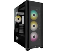 ChenQuanSarl-Icue 7000X Rgb Boîtier Intelligent Pc Atx Grande Tour (Trois Panneaux En Verre Trempé, Quatre Ventilateurs Rgb De 140 Mm Inclus, Gestion Des Câbles Facilement, Vaste Espace Interne) Noir