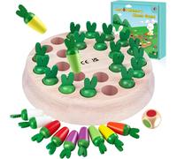 ChenQuanSarl-Jeu De Memoire Carotte, Jouet En Bois Montessori Jeu Éducatif Enfant Pour Couleur Cognitive & Mémoire De Formation, Cadeau Jeu De Société Famille Pour 3 4 5 6+ Ans Garcon Fille