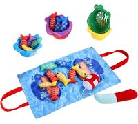 ChenQuanSarl-Jeu De Pêche Bébé En Tissu, Jeu De Pêche Montessori Comprend 22Pcs Articles Pour Les Tout-Petits Tri Des Couleurs Comptage Des Nombres Apprentis Des Formes