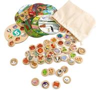 ChenQuanSarl-Jeu De Société En Bois Pour Enfants De 3 Ans Et Plus, Jeux De Bingo DAnimaux, Jeux Éducatifs Pour Tout-Petits, 48 Pièces