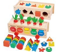 ChenQuanSarl-Jeu De Tri Montessori Jeux Montessori Enfants Trieur De Forme Bébé 1 2 3 4 Ans, 3 In 1 Montessori Apprendre Les Couleurs Jouets Educatifs Jeux Cube Bois Activités Jeux Cadeau Bebe Garçon