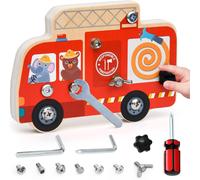 ChenQuanSarl-Jeux Montessori 3 4 5 6 Ans Jouets En Bois Planche Montessori Avec Visseuse Enfant Motricité Fine Montessori Planche En Bois Jouet Educatif Cadeau Pour Enfant Garçon