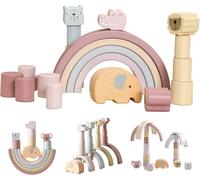 ChenQuanSarl-Jeux Montessori En Bois Bebe 1 An, Jouet À Empiler Arc-En-Ciel Pastel, Bloc Motricité Fine Bébé, Jeu De Construction Enfant, Jeux Empilable Bebe, Cadeau Fille Garcon 1 2 3 Ans, 21Pcs