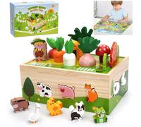ChenQuanSarl-Jeux Montessori, Jouet Enfant 1-3 Ans Garçon Fille, Jouet En Bois, Reconnaître Animaux Légumes, Cadeau De Jouets Apprentis Pour Les Bébés Enfants En Bas Âge De 1 2 3 Ans