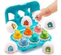 ChenQuanSarl-Jouet Bebe 1 An 6 Pcs ?ufs Assortis Plastique Dinosaure Jeu Educatif 1 An Jouet Formes Et Couleurs Montessori Jouet Sensoriels Pour Bébés 18 Mois Journée Des Enfants Cadeau 1 2 3 Ans