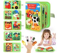 ChenQuanSarl-Jouet Bebe 1 An Busy Board Montessori, Thèmes De La Ferme Planche D'Activités 20 En 1 Pour Tout-Petits, Montessori Livre En Feutre Enfant, Cadeau Pour Enfants Garçon Fille 1 2 3 4 Ans