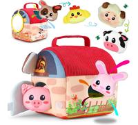 ChenQuanSarl-Jouet Bebe 6 Mois Animaux De La Ferme En Peluche, Jeux Montessori, Jeux Éducatifs Et De Motricité Pour Enfants. Coffret De Jeu Sensoriel Doux Avec Peluches Et Sons