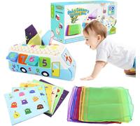 ChenQuanSarl-Jouet De Boîte À Mouchoirs Pour Bébé De 6 À 12 Mois, Jouet Sensoriel Pour Bébé Boîte À Mouchoirs Magique En Forme De Bus Jouets Montessori Jouet D'Apprentis Précoce Pour Cadeau Pour Bébé