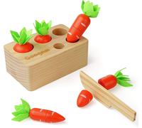 ChenQuanSarl-Jouet De Tri De Carotte En Bois, Trieur De Forme De Couleur Montessori Jeu D'Association De Récolte De Coupe Pour La Compétence Motrice Fine Des Tout-Petits, Apprentis Préscolaire Éducat