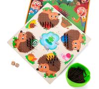 ChenQuanSarl-Jouet Enfant Montessori Jouet Éducatif En Bois Forme De Hérisson Motricité Fine Avec Dés Apprendre À Compter Jouet De Motricité Pour Enfant À Partir
