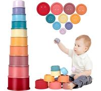 ChenQuanSarl-Jouets Empilables Pour Bébé, Lot De 10 Gobelets Empilables, Jeux Montessori 1 An, Jouet Cubes Empilables, Jouets De Bain, Jouet Éducatif Amusant Pour Enfant 1 2 3 An Garçon Fille