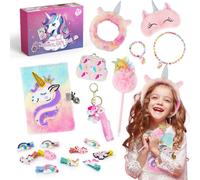 Chenquansarl-Jouets Licorne, Cadeaux Licorne Pour Filles, Coffret De Bricolage Pour Enfants, Journal Intime Avec Cadenas, Collier, Bracelet Cadeau D'anniversaire Pour Filles De 3 4 5 6 7 8 Ans