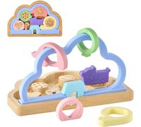 ChenQuanSarl-Jouets Pour Cha Haute Bébé Multifonction Cube D'Activité Sensoriel Avec Boulier Perles À Enfiler Et Puzzle Montessori (Yellow)