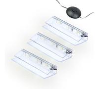 ChenQuanSarl-Kalb Led Éclairage Bords De Verre Ambilux Clip Transparent 3000K 5000K 1-10 Sets Verre 4-10Mm Interrupteur À Pied Extensible Avec Variateur & Contrôle Smart-Home (Blanc Froid, Set De 3