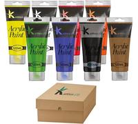 Chenquansarl-Karrma Ltd - Lot De 8 Tubes De Peinture Acrylique De 120 Ml - Fournitures Artistiques Créatives, Haute Teneur En Pigments, Peinture Acrylique À Haut Pouvoir Couvrant Et Séchage Rapide