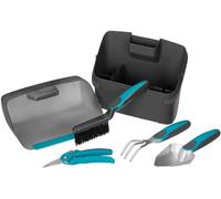 ChenQuanSarl-Kit Balcon De Boîte En Plastique Avec Pelle Intégrée Et Kit 4 Pièces Pour Jardiner Sur Les Balcons Et Terrasses, Transplantoir, Griffe À Fleurs, Sécateur Et (8970-20)