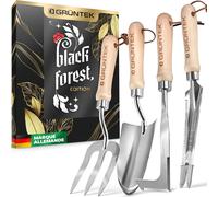 ChenQuanSarl-Kit Outils De Jardin Haut De Gamme. Ensemble Avec Pelle De Jardin, Fourche, Estirpateur, Désherbeur Manuel En Acier Inoxydable. Manche En Bois De Frêne.