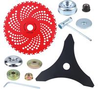 ChenQuanSarl-Lames De Débroussailleuse À Pointe En Carbure De Tungstène De 22,9 Cm X 36 Dents Et Lames De Désherbeur De 25,4 Cm X 3 Dents Avec Kit Adaptateur Universel Pour Débroussailleuse, Débrouss