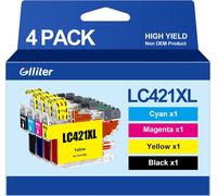 ChenQuanSarl-Lc421Xl Lc421 Cartouches D'Encre Brother Lc421 Pour Brother Lc 421 Compatible Avec Les Cartouches Brother Dcp-J1050Dw Brother Mfc-J1010Dw Dcp-J1140Dw Dcp-J1800Dw (Noir, Bleu, Cyan, Jaune